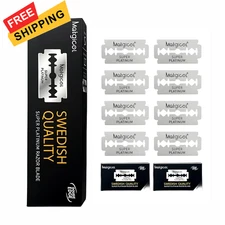 100Pcs, Double Edge Safety Razor Blades, Premium Platinum Stainless Steel... 