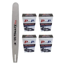 20" Chainsaw Guide Bar 208RNDK095 With 4 Chains 3/8" .058" 72 Drive Links RN UH