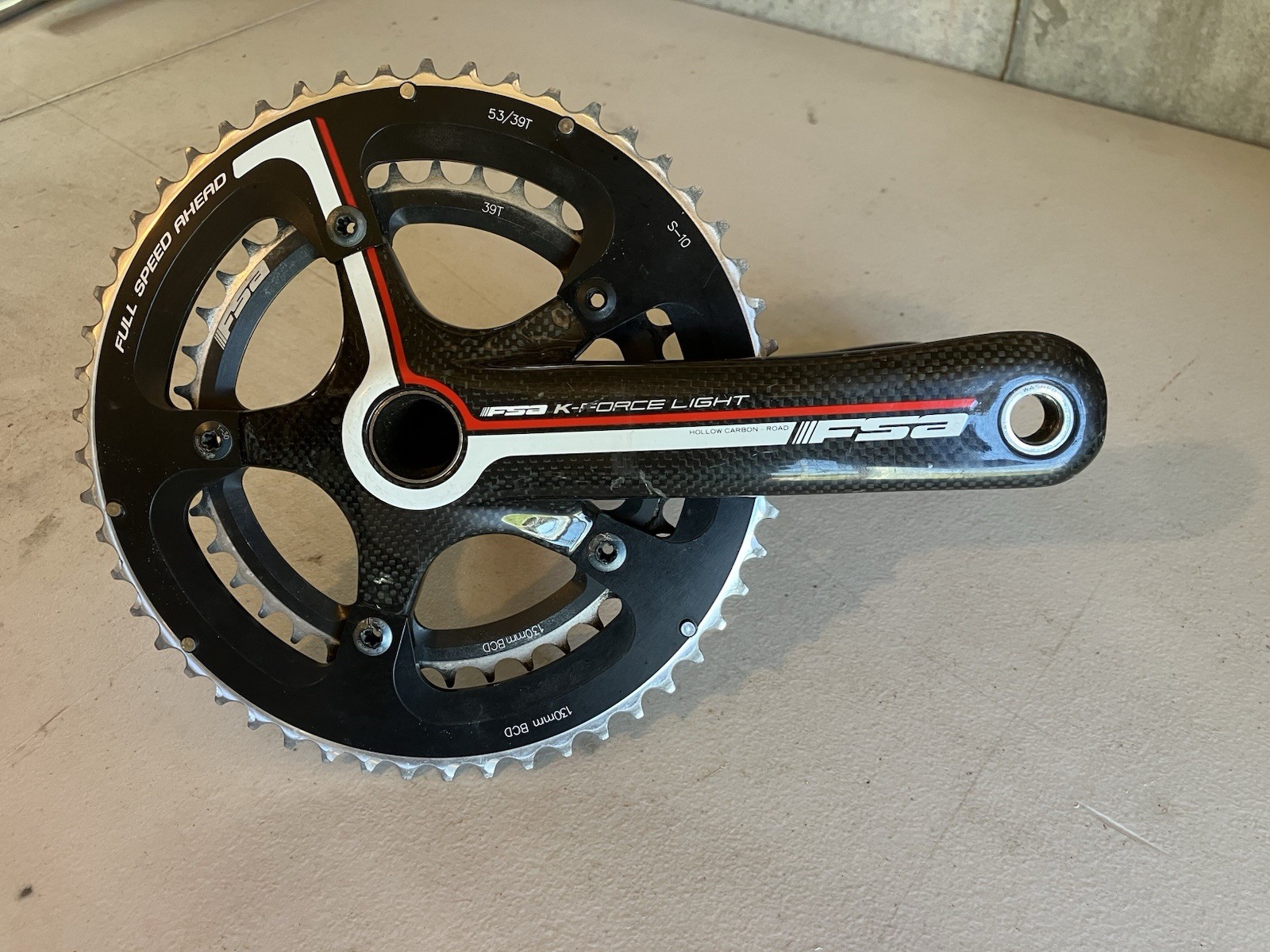 FSA K-Force Light Hollow-Carbon Road Bike Crankset - 172.5mm