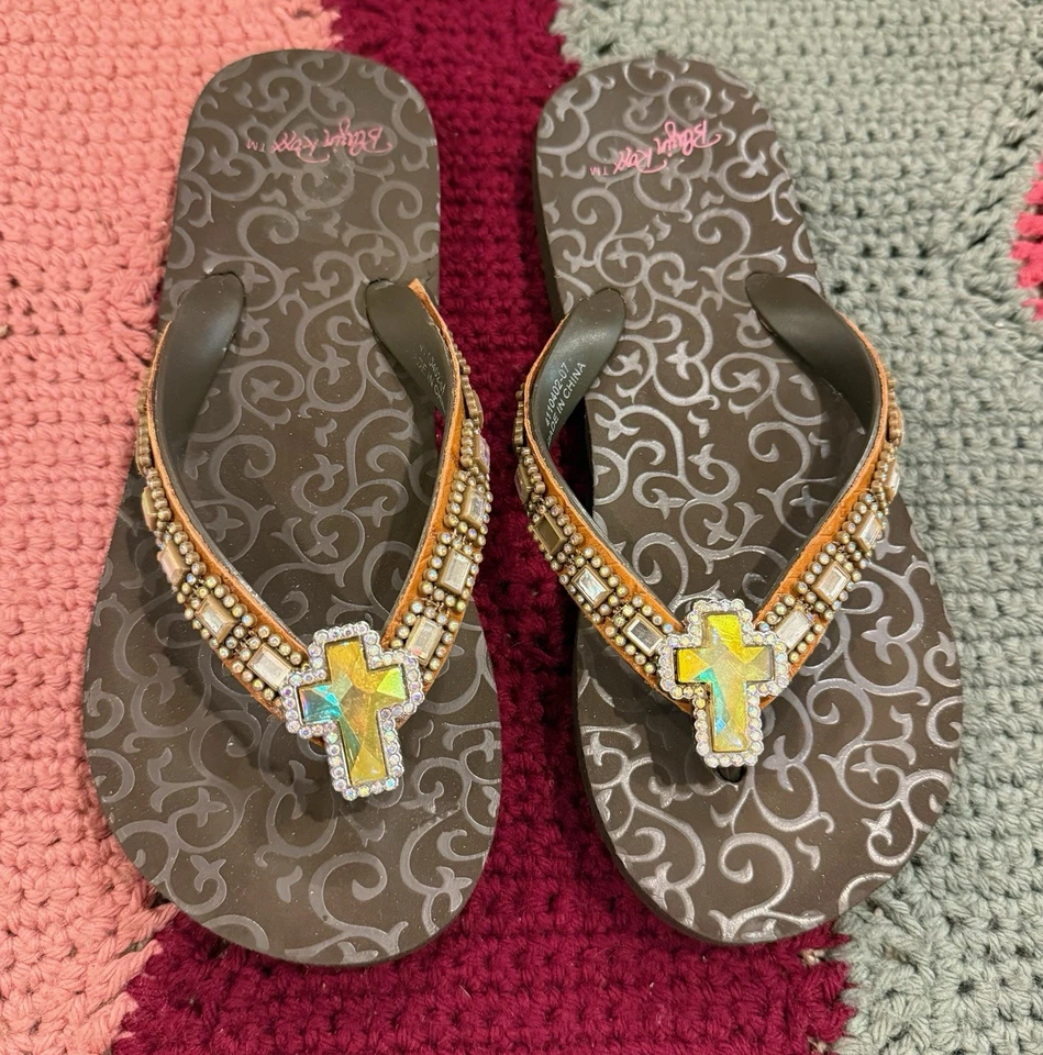 Chanclas cruzadas Blazin Roxx MARRÓN estrás Hayley para mujer 7 Foto 2 de 4