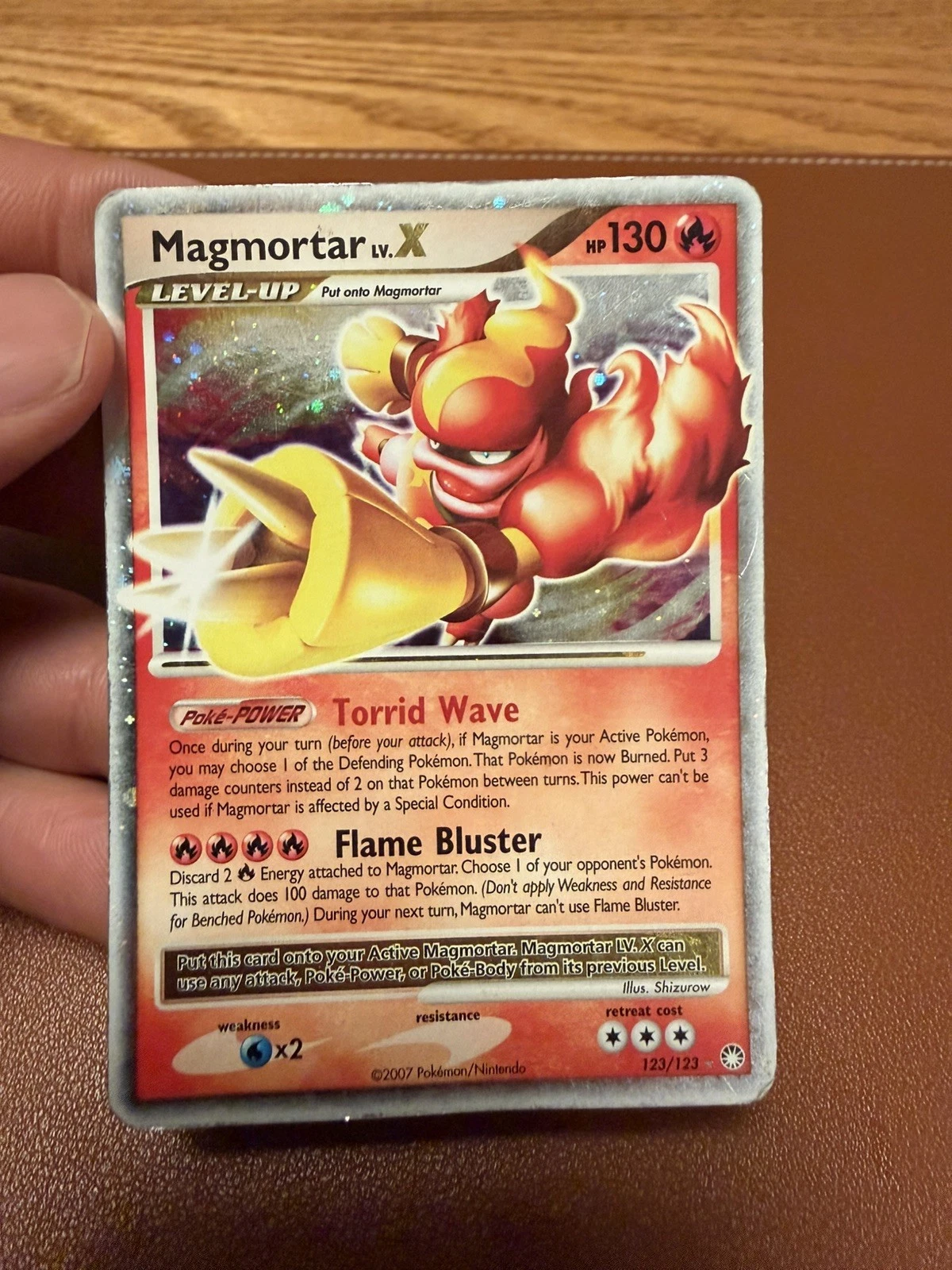 Pokemon TCG Magmortar LV.X Holo Card 123/123 Mysterious Treasures