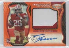 2021 Certified Freshman Fabric Signatures Mirror Orange Trey Sermon Auto p8v