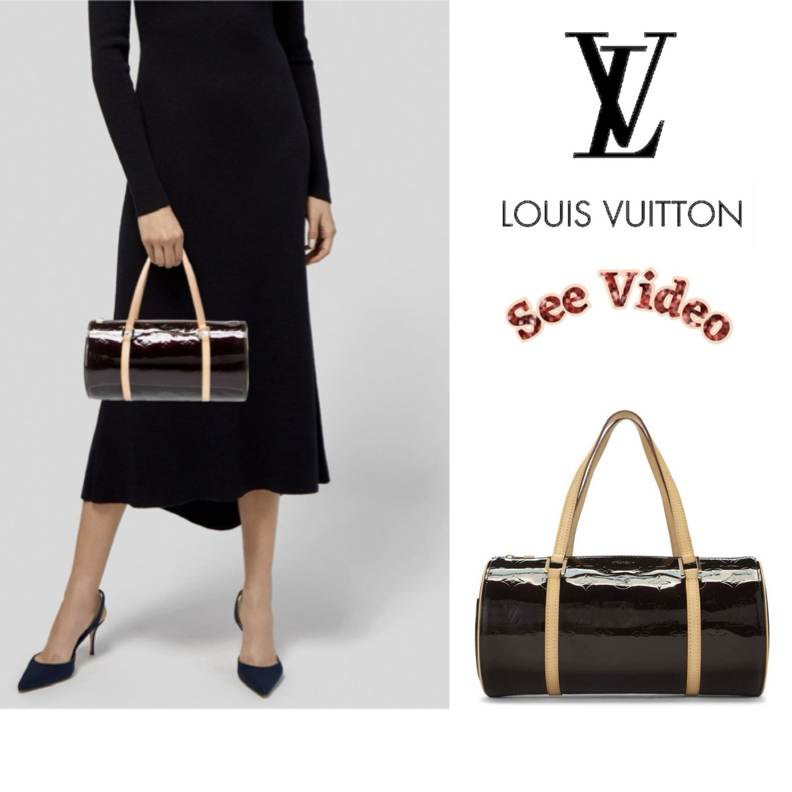 ⚜️ LOUIS VUITTON LV Vernis Monogram Bedford Calfskin Patent Leather in Amarante