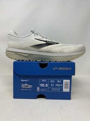 Men's Brooks Revel 7, White/Pelican/Black, 10.5 D Medium US