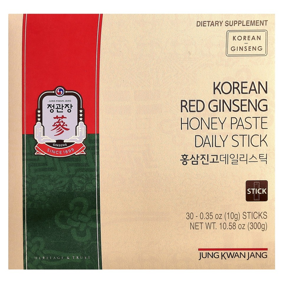 Korean Red Ginseng Honey Paste Daily Stick, 30 Sticks, 0.35 oz (10 g) Each