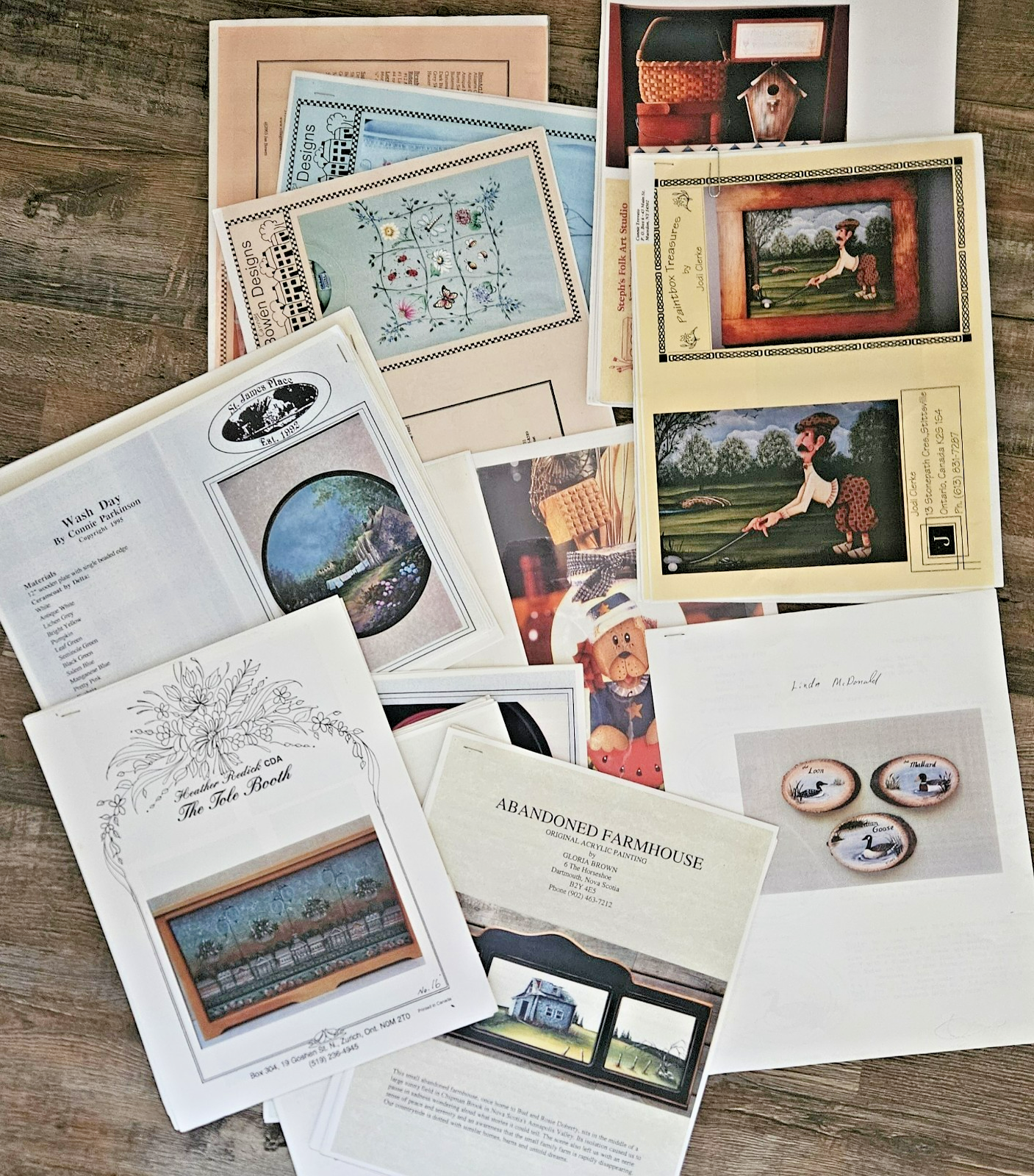 Lot of 15 Vintage Tole Painting Pattern Books Packets Folk Art Acrylics Booklets | eBay