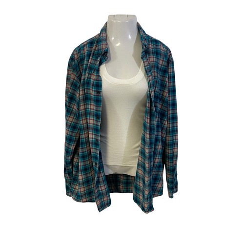 Upcycled Flannel Shirt Shacket Womens 3x Cars Mechanic Grunge Patchwork Folk Art - Picture 3 of 12