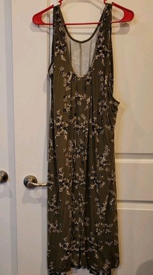 Latched Mama Momper Nursing Dress Maternity One Size XS-XXL Green Floral 
