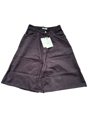 Studio Nicholson Jeansshorts Damen XL Denim Garment Dyed schwarz weites Bein Japan