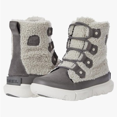 Sorel Explorer II Joan Cozy Quarry Light Dove Insulated Waterproof Boots Size 5