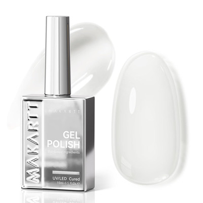 Milky White Gel Nail Polish: 15ML Hema-Free Neutral Jelly White Nail Polish Shee