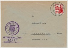 Baden 1947 Einzelfrankatur - Rastatt 1.12.47 Michel Nr. 8