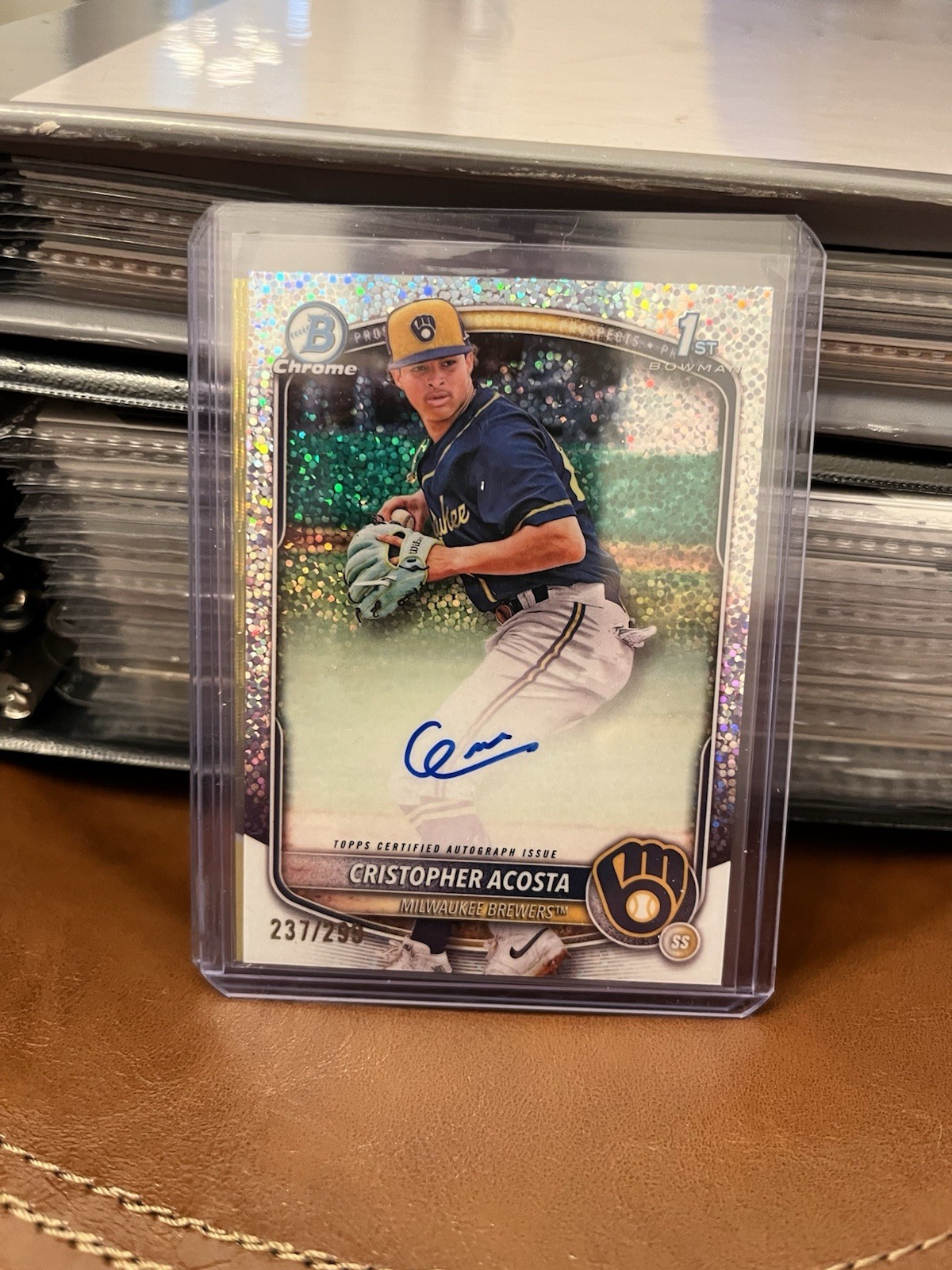 Cristopher Acosta 2025 Bowman Chrome #CPA-CAC Speckle Refractor Auto 299/299