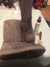 UGG Boots Womens Classic Tall II Shearling Gray Leather Pull On SN1016224 Size 8