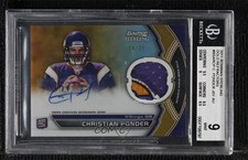 2011 Bowman Sterling Relics Gold Refractor 14/25 Christian Ponder BGS 9 Auto 3b8