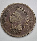 1903 Indian Head 1 Cent USA Penny Coin - 8024