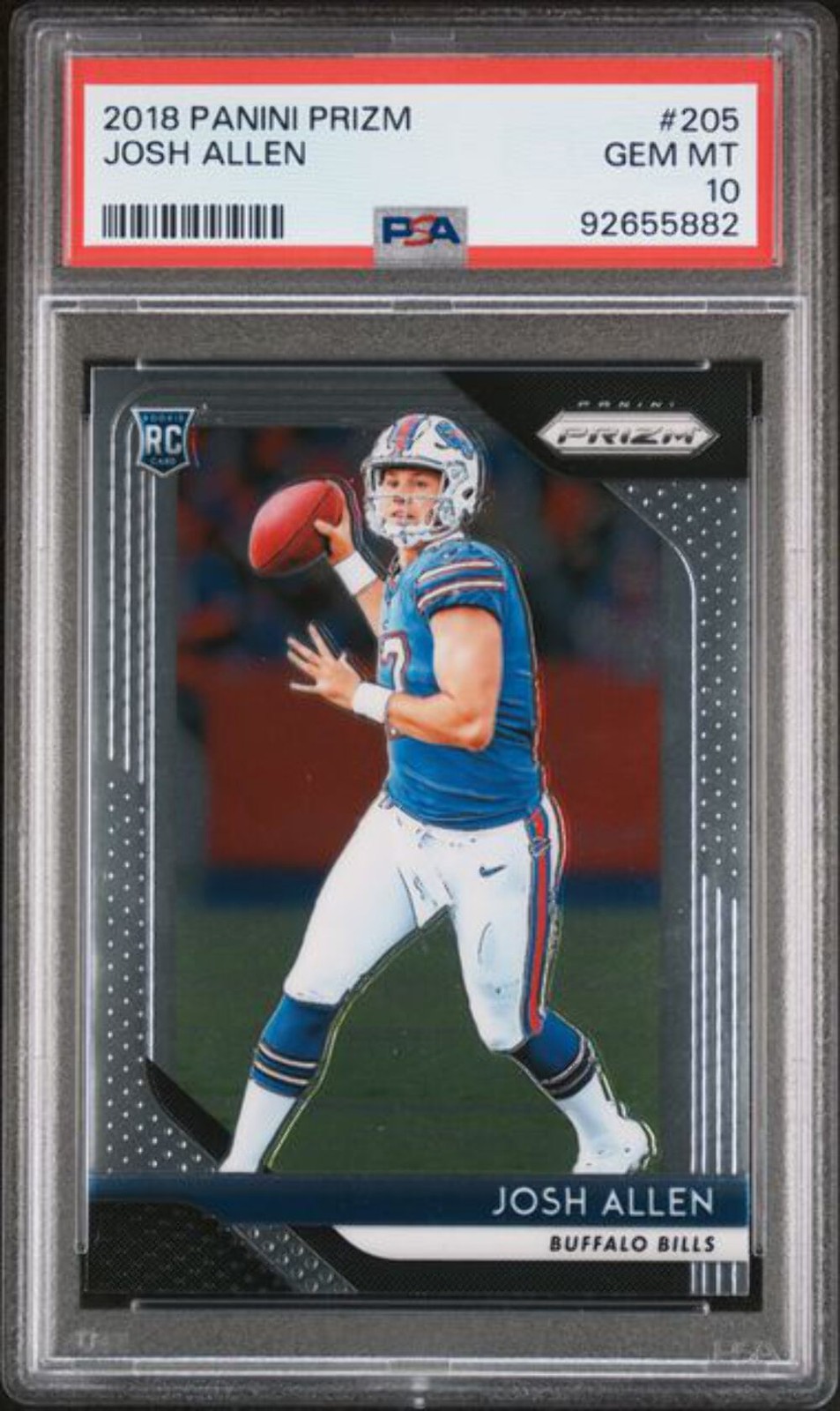 2018 PANINI PRIZM #205 JOSH ALLEN ROOKIE PSA 10