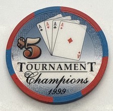 Orleans Casino $5 Chip Las Vegas NV Poker Tournament of Champions 4 Aces 1999