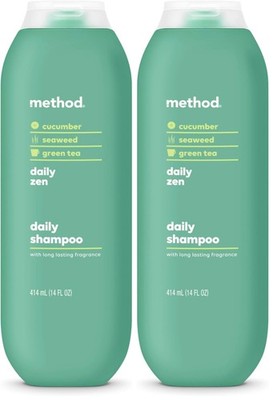 Method Everyday Shampoo Zen Cucumber Green Seaweed Paraben Sulfate Free 14oz Pk2