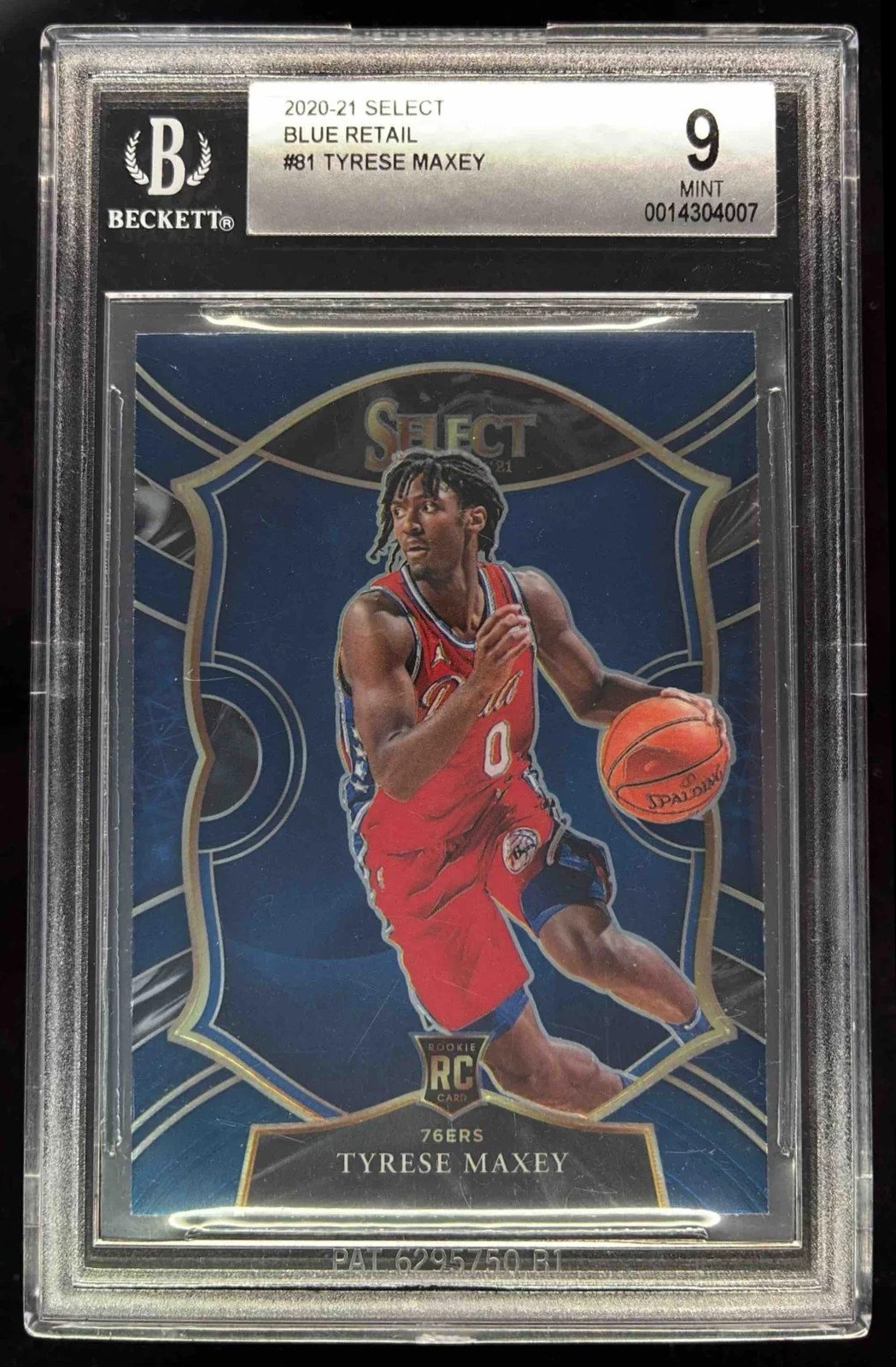2020-21 Panini Select Blue Retail #81 Tyrese Maxey RC Concourse BGS 9