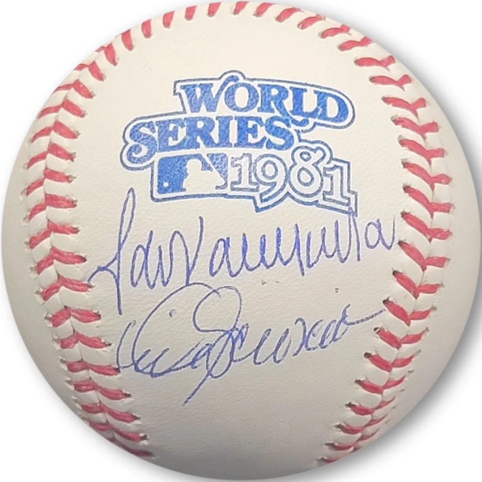 Fernando Valenzuela Mike Scioscia Signed Autograph 1981 WS Baseball Dodgers JSA