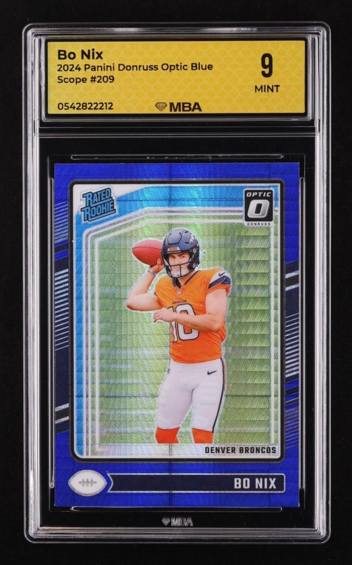 2024 Panini Donruss Optic Blue Scope: #209 Bo Nix MBA 9 MINT