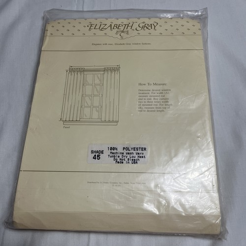 Vintage Lace Window One Panel and Tieback Elizabeth Gray Shari Cream 56 x 95 - Picture 3 of 24