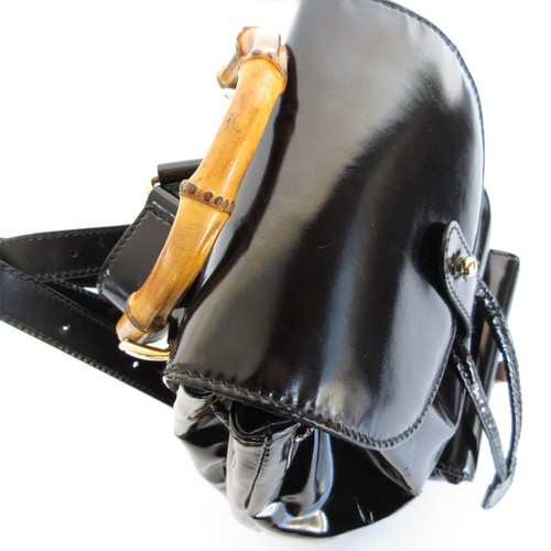 Authentischer GUCCI Bamboo Rucksack schwarzes Leder s0551g - Bild 6 von 12