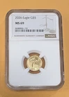 2026 $5 American Gold Eagle 1/10 oz Brilliant Uncirculated MS69 NCG