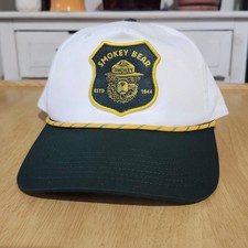 Smokey The Bear Prevent Wildfires White Rope Snapback Cap Hat Mad Engine