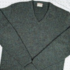 VTG 60s McGregor Mohair Vneck Sweater Large Cobain Multicolor Earth Made In USA