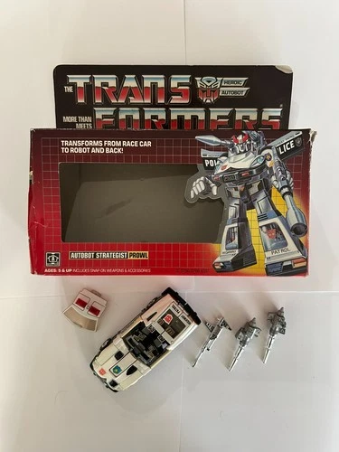 Vintage G1 Prowl Transformers Autobot w/ Box & Accessories (1984)