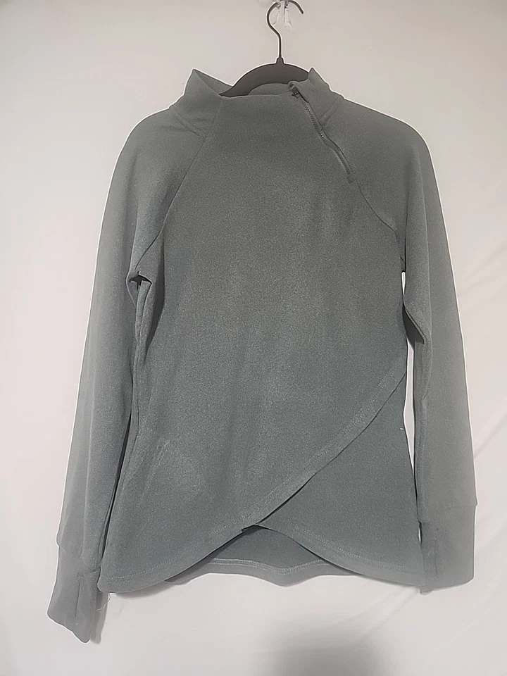 Suéter envolvente sintético manga larga asimétrico verde talla XS Kyodan Outdoor para mujer Foto 4 de 4