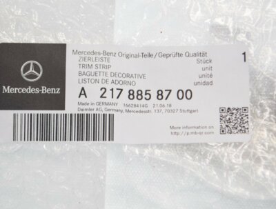 NEU MERCEDES-BENZ S C217 VORNE STOßSTANGE CHROM ZIERLEISTE 