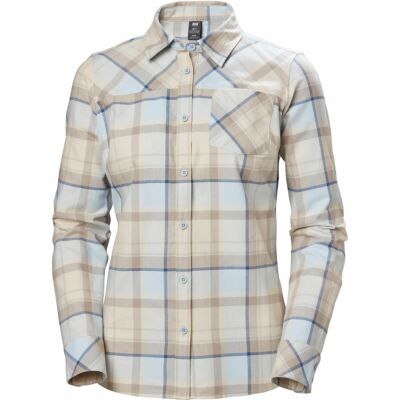 HELLY HANSEN WOMEN'S CLASSIC CHECK LONG SLEEVE SHIRT ICE BLUE PLAID MEDIUM