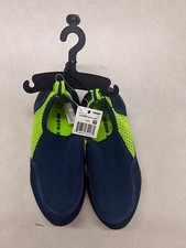 Wave Zone Boys Girl Surfer Swim Water Shoes Kids Size 11 Navy Blue Lime NWT