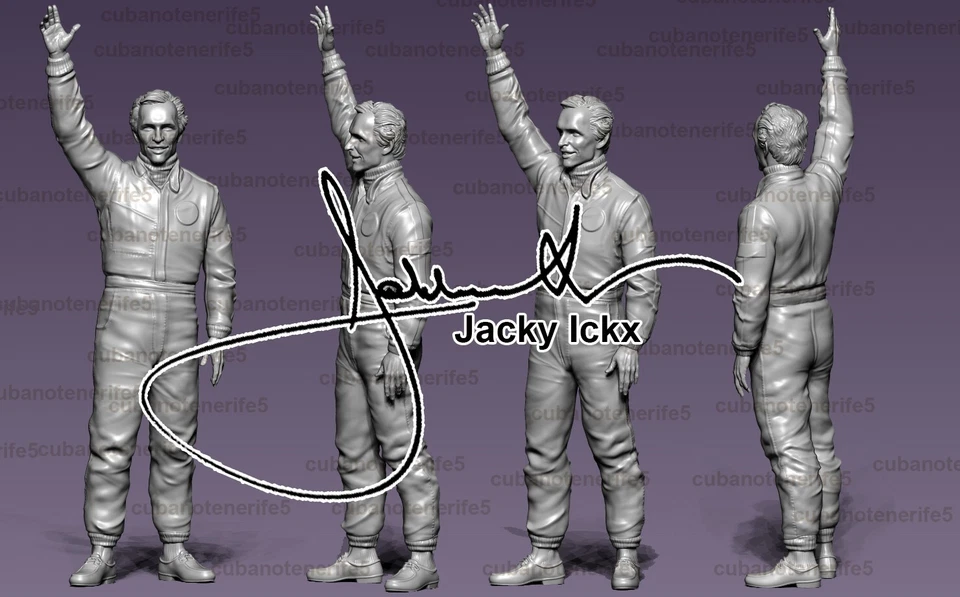 MODELLO IN RESINA JACKY ICKX per Ford GT40 GMP AUTOart IXO CMC LE MANS SCALA ... - Immagine 2 di 4