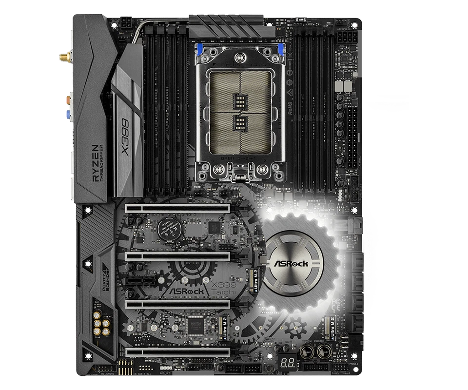 ASRock X399 Taichi ATX, AMD X399, TR4, Ryzen Threadripper, 8x DDR4, 3x M.2, Wifi - Imagen 2 de 4