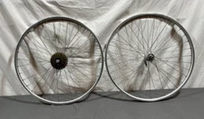 Vintage 6-Speed Silver Aluminum 36-Spoke Mountain Bike Wheelset Joytech Hubs