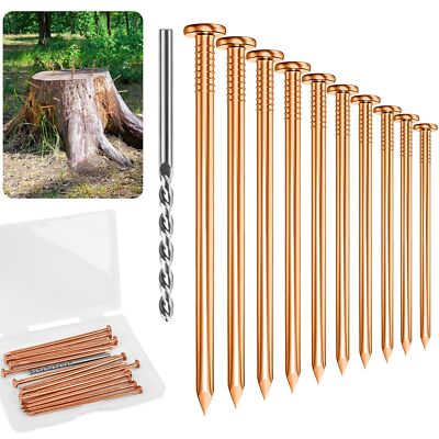 Copper Nails for Killing Trees Stump Root Copper Nails with Drill Stump Remov...