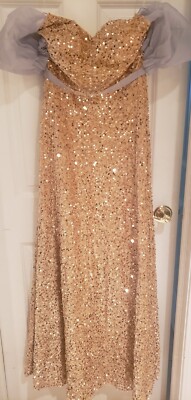 Miss Ord Bridesmaid Backless Dress Gold Color with Sequin | eBay
