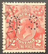 Australia - 1922 SG #63 2 Pence Stamp - King George V 1922 - OS PERFIN - Stamp