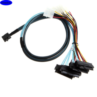 MINI SAS HD SFF-8643 to 4 Ports SAS SFF-8482 with POWER Server Connection Cable