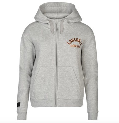 Lonsdale London Womens Zip Jacket Sweater Jumper Grey All Sizes New 