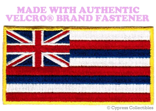 VELCRO INC. HAWAII STATE FLAG PATCH EMBROIDERED HAWAIIAN ISLANDS w/ VELCRO® Brand Fastener