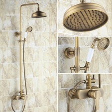 Antique Brass 8" Rain Bathroom Shower Faucet Set Single Handle Mixer Tap 2rs174