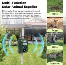 PESTGURU Solar Animal Repeller, 2022 Ultrasonic Mole Repellent, Rat,... 