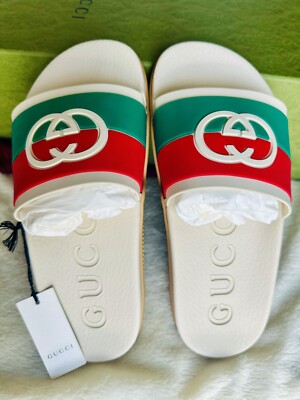 【関税＆送料込み】Gucci Gg Interlocking Slides Women's slide sandal with Interlocking G in black leather