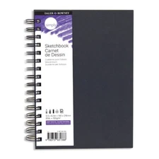 Daler-Rowney Simply... Sketchbook, Soft White Pages, (65lb/100g), Black Cover