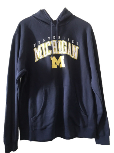 Michigan Wolverines Embroidered  Adidas Hoodie Blu